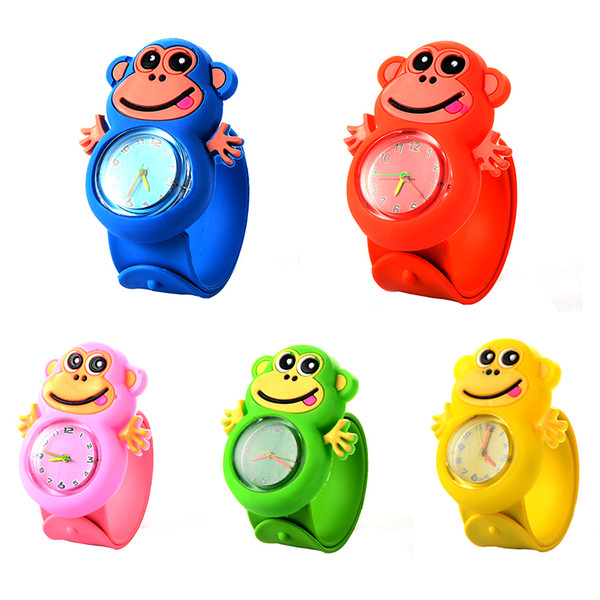 Cartoon Watch Fashion Safe Animal Monkey Soft Silicone Quartz Cute Kids Children Watches For Boy Girl Sudent Wristwatch Sports Slap Watches