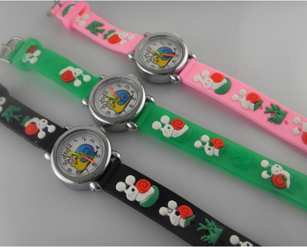 Hot Sell 3D Cartoon Children Watch Kids Students Cute Design Silicone Quartz Analog Wristwatches Teacher Little Girl Boy Gift Watches