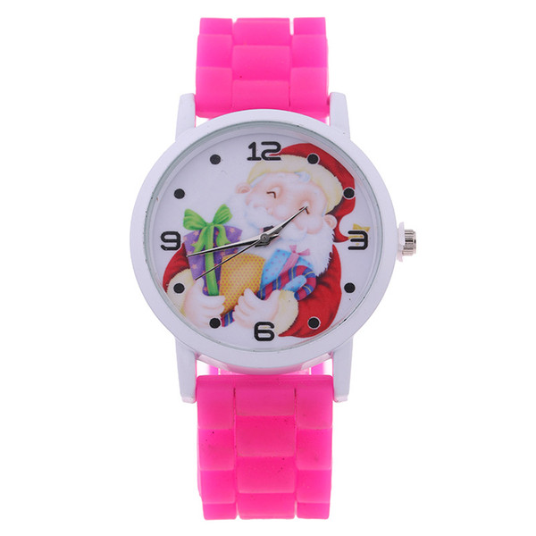 Reloj Mujer Fashion Brand Women Watch Luxury Children Silicone Sports Watches Santa Pattern Jelly Quartz Wristwatches Clock Gifts