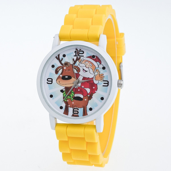 Women Children Quartz Wrist Watch Father Christmas Pattern Silicone Band Strap Vogue Watch mujer relojes horloge relogio