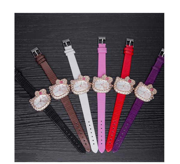 2018 Hot Sell Child Watch Cartoon Students Diamond Wristwatch For Women Beautiful Fashion Lovely Children Watches Wholesale