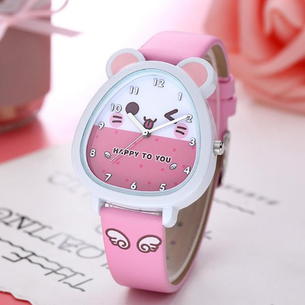 Children watch little girl boy quartz watch genuine primary school children lovely cartoon princess watch 2018