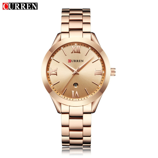 Curren Gold Watch Women Watches Ladies 9007 Steel Women's Bracelet Watches Female Clock Relogio Feminino Montre Femme J190507