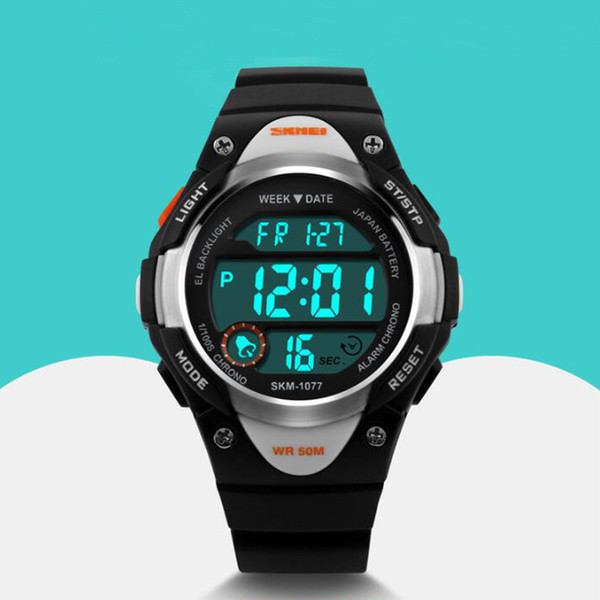 Children Watch Outdoor Sports Kids Boy Girls LED Digital Alarm Stopwatch Waterproof Wristwatch Children's Dress Watches 2017 New