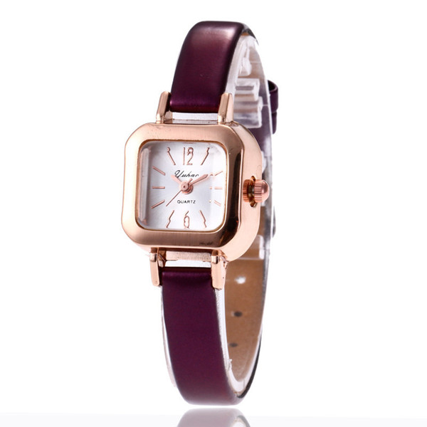 Clock Ladies Watch Fashion Quartz PU Leather Wristwatch Square Dial Casual Women Watches Relogio Feminino dropship