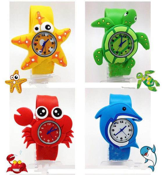 Hot Models Ocean Animal Series Slap Watch Cute Animal Cartoon Slap Snap Watch Silicone Wrist Watches for Children Gift 200pcs/Lot