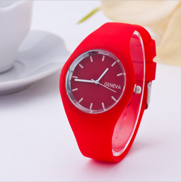 Quartz watch Students Boys Girls kids wristwatch 9 fruit color Silicone strap Automatic Movement glass face