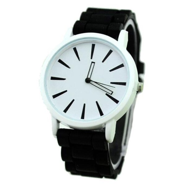 Jelly silicone student watch Women's watch candy color casual table Hollow needle children's watch