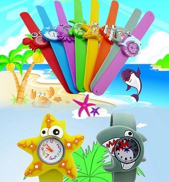 2017 Ocean Animal Series watches Children Silicone watch Cute Cartoon Animal Slap Watch Mix Models Children WristWatch Girls kids Best sell