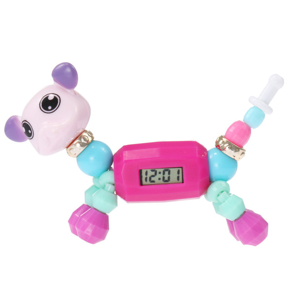 New Elf DIY Beaded Bracelet Cartoon Animal Magic Variety Kids Educational Toys Electronic Watch