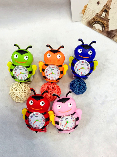 Kids Boys Girls Slap Snap On Silicone Seas Animal bee Cartoon Wrist Watch Child