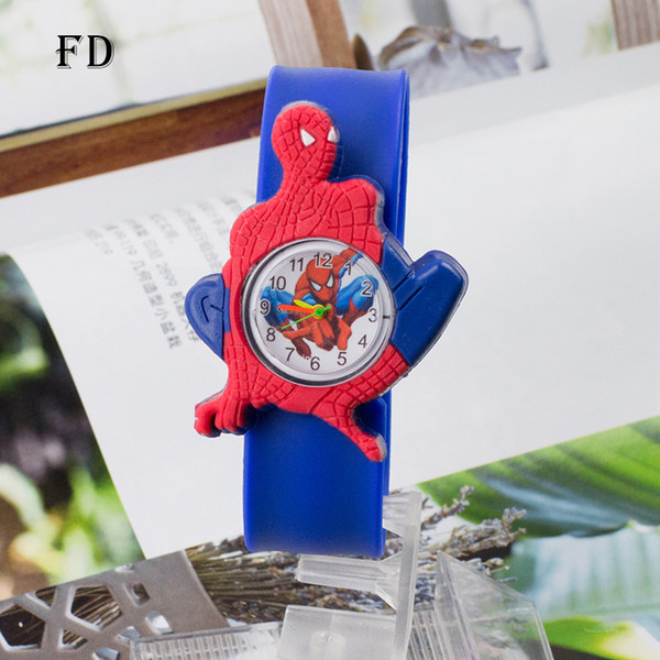 FD Spiderman Children Rubber Sports Watch Casual 3D Cartoon Pattern Boys Girls Kids Wristwatch 2017 Hot Sale Quartz Clock gifts