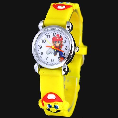 3D Cartoon Lovely Kids Girls Boys Children Students super Mario Quartz Wrist Watch Very Popular