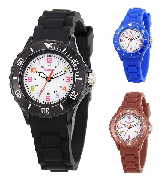 fashion colorful kids boys girls children jelly candy silicone rubber watches 2017 new wholesale gift quartz party watches