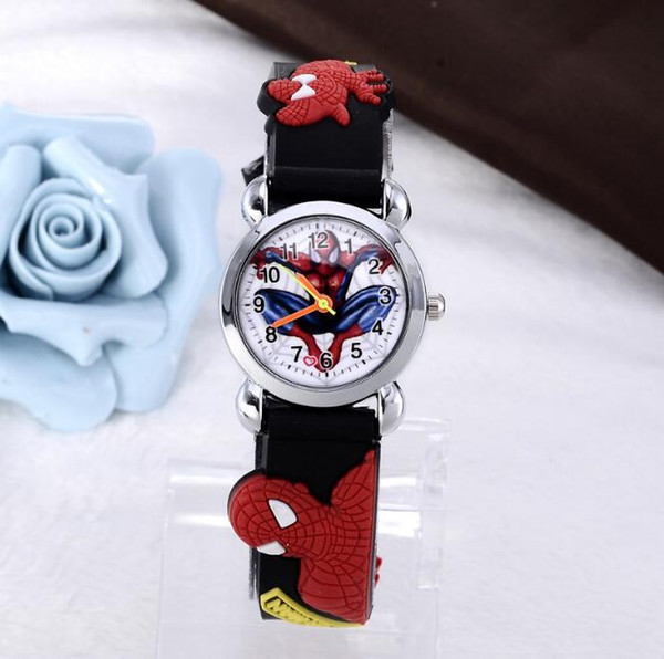 New Boy girl kid watch Fashion 3D Cartoon Students Watch Silicone Spiderman Princess Quartz watch Cartoon Car Butterfly dolphin Kid watches