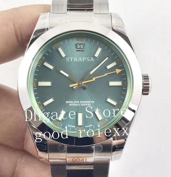 Top DJ Factory ETA 2824 Movement Watches Men's Automatic 904L Steel Watch Men Green Sapphire Glass 116400 GV Watches Dress Wristwatches Box