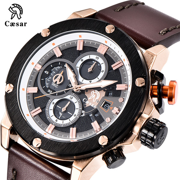 Leather Rose gold black Luxury Fashion Quartz Movement Chronograph Waterproof Sport Mens designer Watches Wristwatches Male Watch Men 2020