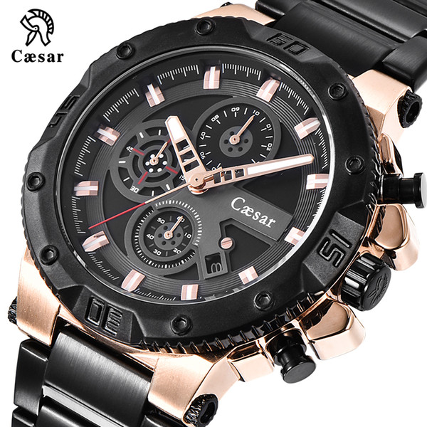 ocysa Rose gold black Luxury Fashion Quartz Movement Chronograph Waterproof Sport Mens designer Watches Wristwatches Male Watch Men 2020