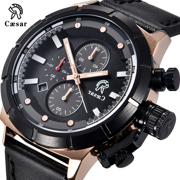 Leather strap Fashion brand ocysa Luxury Quartz Movement Chronograph STOP Waterproof Sports Mens designer Watches Wristwatches Watch man