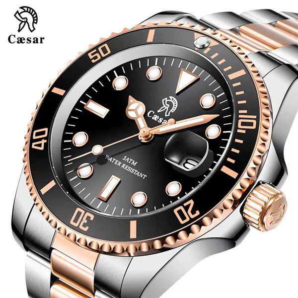 Luxury Fashion Rose gold black Quartz Movement Chronograph sub Waterproof Sport Mens designer Watches Wristwatches Male Watch Men 2019