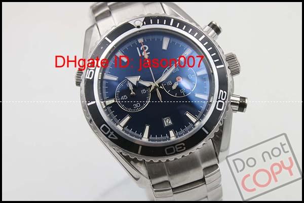 Hot Sale Mens Watch Planet Ocean Co-Axial James007 Jason007 Stainless Steel quartz Movement Chronograph Black Men's Watches