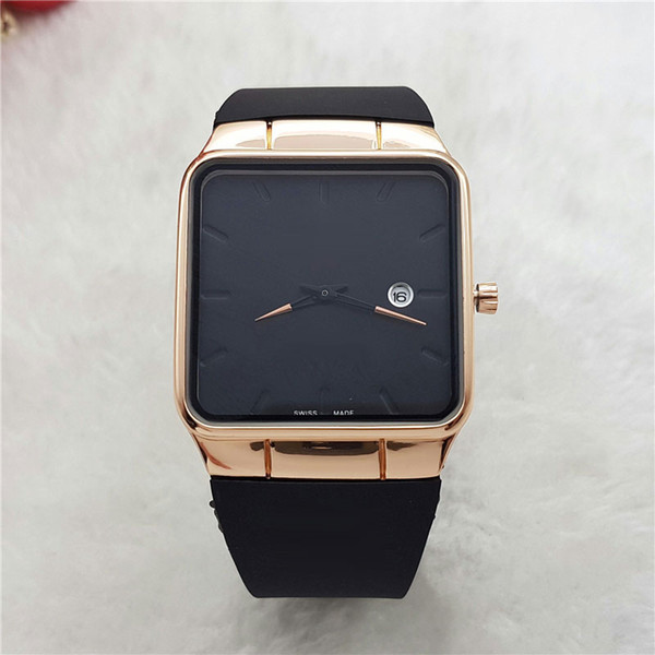 New Mens luxury watches brand Ultra-thin fashion square watch For men Silicone Band Quartz Wristwatches Clock male Valentine Gift 2017