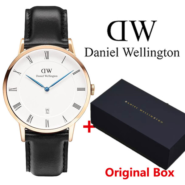 Men Fashion Watches DW Luxury Brand Daniel Wellington Ultra Thin Full Genuine Leather Clock Male Casual Sport Watch Men Wrist Quartz Watch