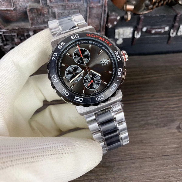 New Style Quartz VK Movement Chronograph Calibre 16 Men watches Stainless Band Male Clock Montre Homme