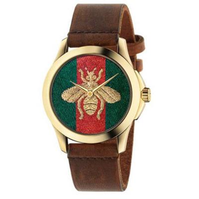 Fashion simple brand little bee tiger snake pattern quartz leather watch sports classic popular style clock Relogio Masculino