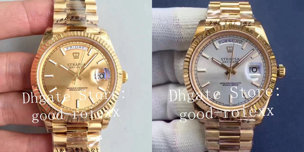 Luxury Automatic Cal.3255 White Golden Watch Men's EW Factory V2 Version Yellow Gold Men Day Date II Time 228238 President Swiss Watches