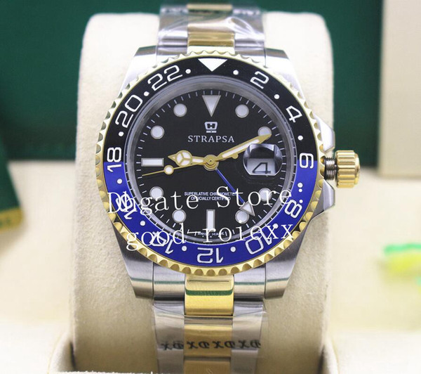 Luxury Mens Black Blue Ceramic Bezel Automatic 2813 Watch Batman 116713 Steel Gold Men Sapphire Chronometer Gmt 116710 Dive Master Watches