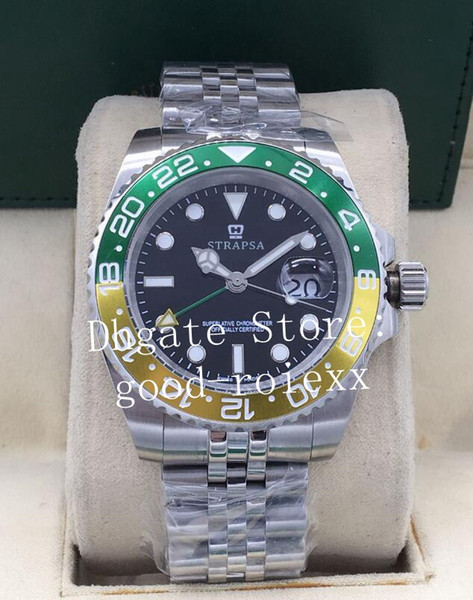 Men's Green Yellow Bezel Jubilee Bracelet Watches Mens Watch Automatic 2813 Men Gmt II Batman Sapphire Crystal Master Pepsi Wristwatches