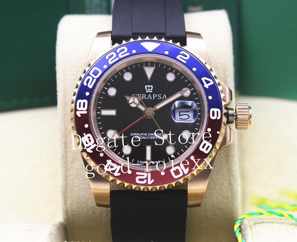 Rose Gold Mens Automatic 2813 Watch Men Oysterflex116713 126711 116718 126715 116710 116719 126719 126710 126719 Batman Gmt Pepsi Watches