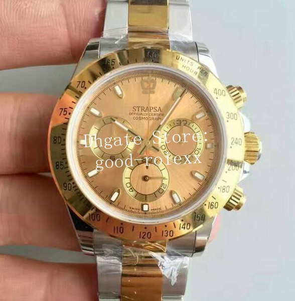 3 Colour Mens Automatic Eta Cal.4130 Movement Chronograph 116523 Watch Men Valjoux Yellow Gold Cosmograph Crystal 116528 Chronometer Watches