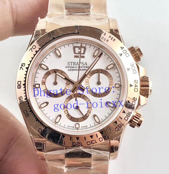 5 Colour Luxury Men's Chronograph Watch Mens Automatic Cal.4130 Movement Watches Rose Gold Men Eta 116505 Cosmograph JH Swiss Wristwatches