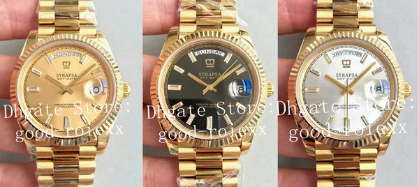 3 Colour Yellow Gold Diamond Watch Men's Automatic Cal.3255 EW Factory Day Date Time 228239 Men President Eta Oyster Bracialet Steel Watches