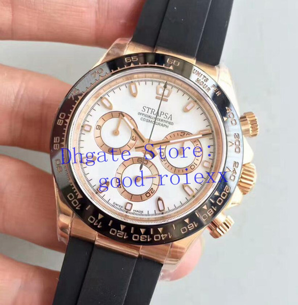 Customization Men's Rose gold Watch Automatic Eta 7750 Chronograph Watches Cosmograph Men Rubber 116515 Eta N Valjoux Factory Wristwatches