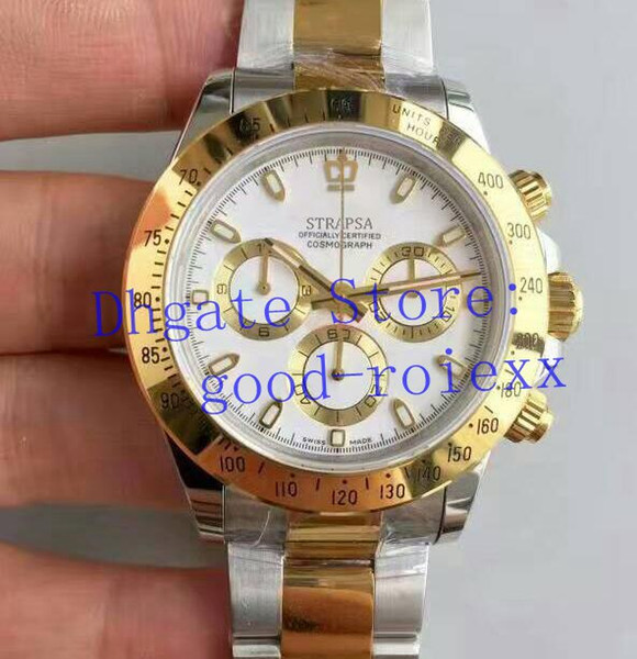 Retro Customized Mens Automatic Eta 7750 Movement Chronograph 116523 Watch Men Valjoux Yellow Gold Cosmograph Crystal Chronometer Watches