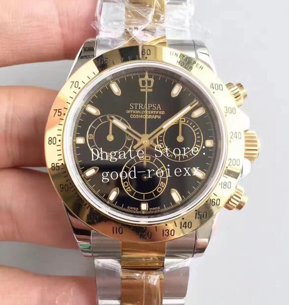 Customized Mens Automatic Eta 7750 Movement Chronograph 116523 Watch Men Valjoux Gold Steel Sport Cosmograph Crystal Chronometer Watches