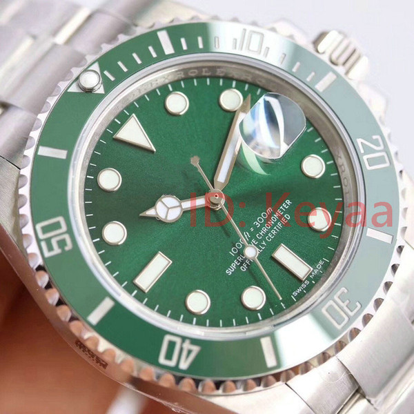 Ceramic Bezel Mens New Green Top 2813 Mechanical Stainless Steel Automatic Movement Watch Sports Self-wind Watches Wristwatches