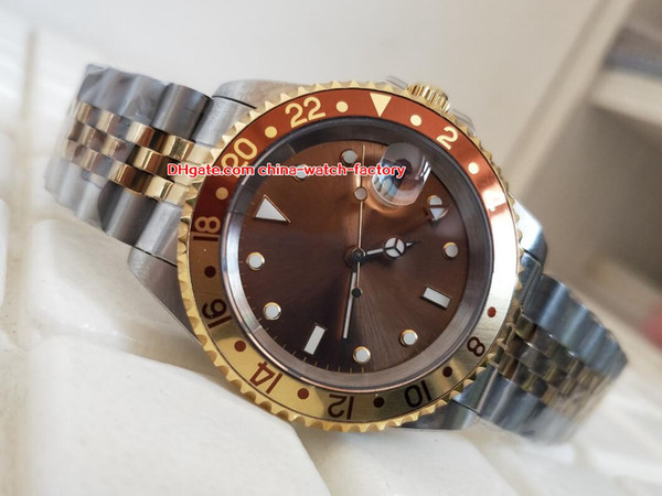 Hot Items High Quality Watch 40mm 1972 Vintage GMT 1675 Brown Nipple Dial Two-Tones Asia 2813 Movement Mechanical Automatic Mens Watches