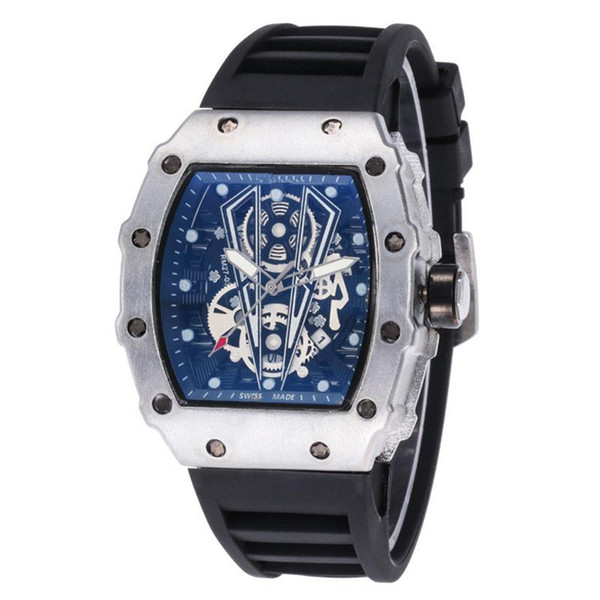 Hot sell New men's AAA Ghost head hollow Luxury brand Fashion Skeleton Watches men Skull sport quartz watch Wholesale Free Shipping