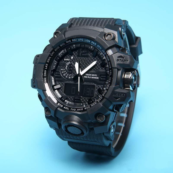 Hot sale Waterproof Shockproof Outdoor sports and leisure LED quartz military men's watch GW1000 World Time GA110