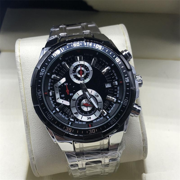 19 High quality men luxury shocking watch EF all pointer work chronograph quartz watches royal pam casual carrera invicta wristwatch gg1000