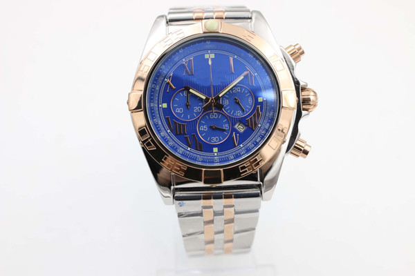 Brel Quartz Wrist watch Blue Dial 45 mm Sapphire glass Original clasp 1884 free shipping HK