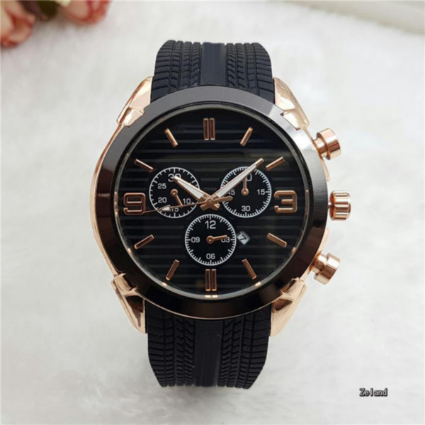 Relojes de lujo luxury mens watches fashion brand wristwatches Automatic day date big dial Casual rubber men watch gold Strap master clock