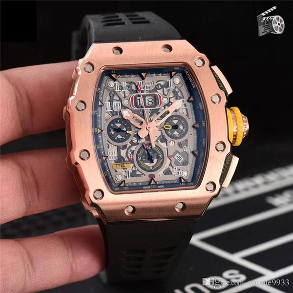 2019 rubber BELT AAA orologio date automatic sport wholesale Montre de luxe fashion men watch brand new Stainless steel mens watches