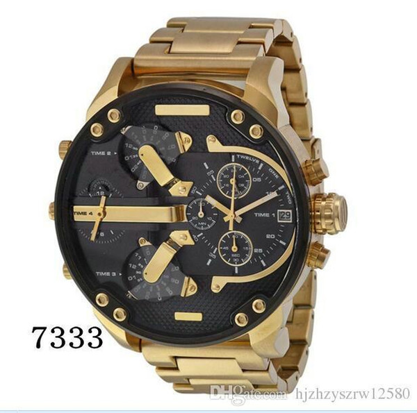 Sports Mens Watches Big Dial Display Top Brand Luxury Watch Quartz Watch Steel Band 7333 Fashion Wristwatches For Men 7315