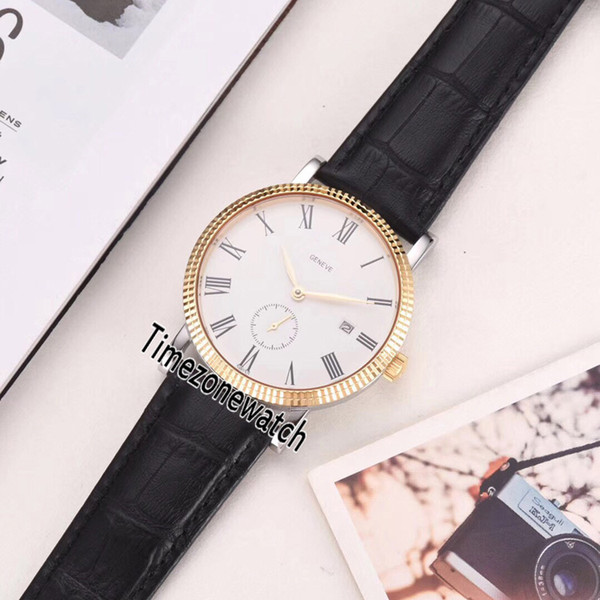 New Calatrava 5119J-001 18K Yelllow Gold Case White Dial Automatic Mens Watch Black Leather Strap 11 Color Gents Watches Timezonewatc P-E11A