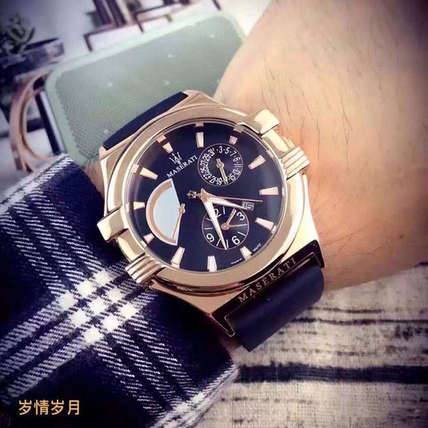 2017 hot sale automatic quartz watch for a man to leave the shore background transparent blue dial watch The fashion leisure belt